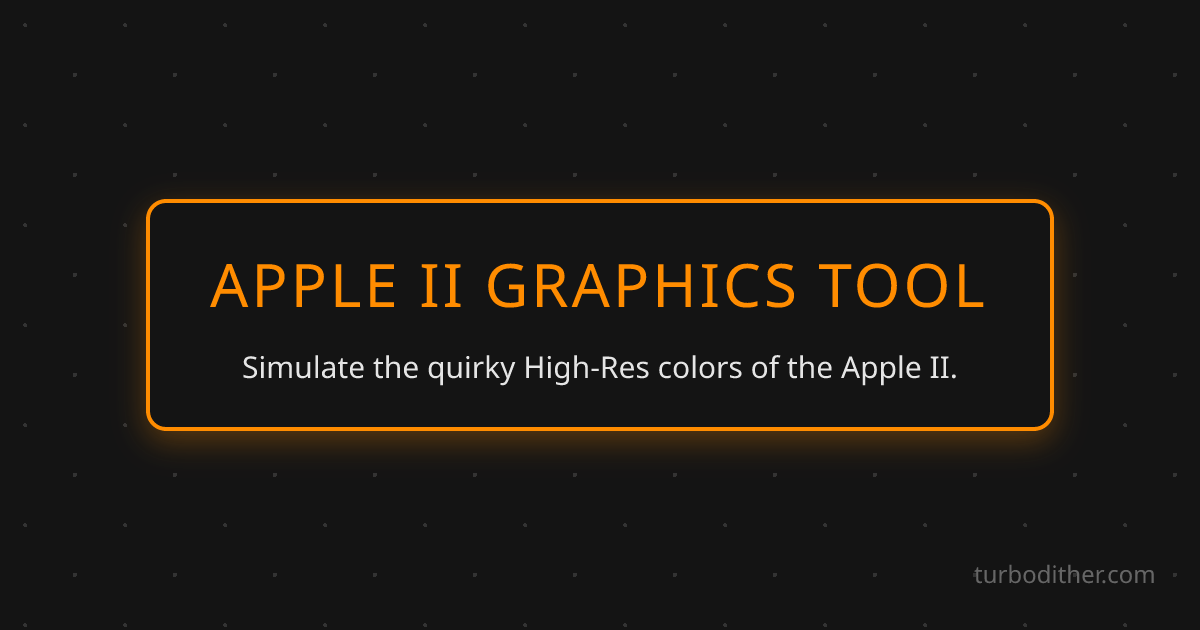 Apple II Graphics Converter - High Res Colors | Turbo Dither