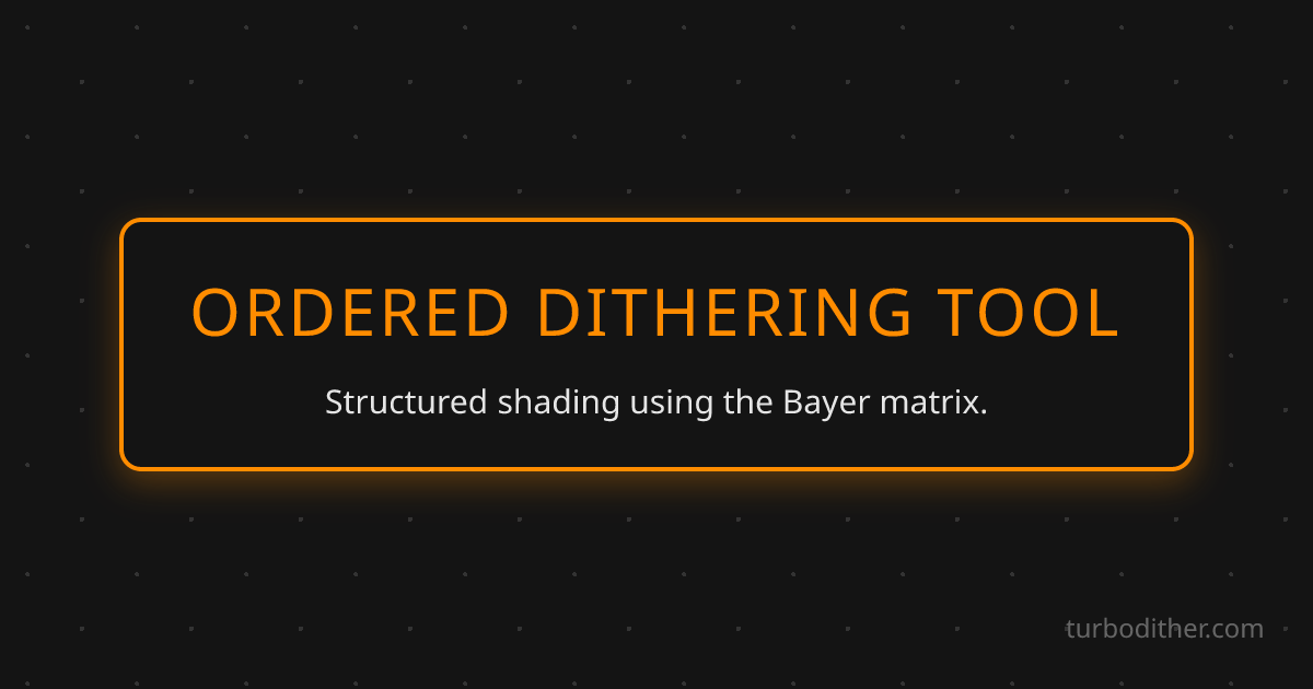 Ordered Dithering (Bayer) - Crosshatch Style | Turbo Dither